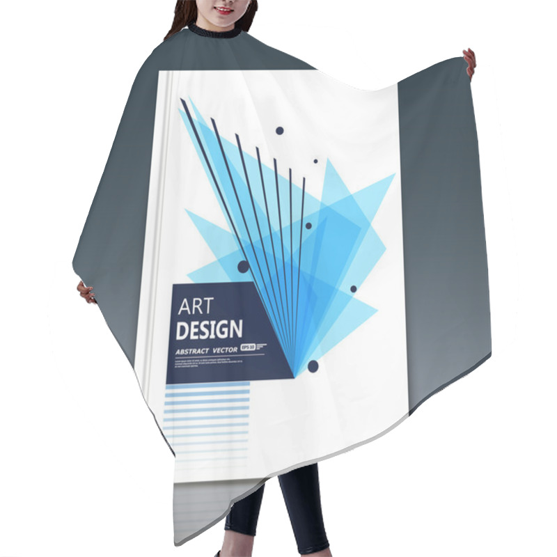 Personality  Abstract Composition. Text Frame Surface. Brochure Cover Vector Illustration. White Title Sheet. Creative Logo Figure. Ad Banner Form Texture. Blue Box Block, Azure Triangle Icon. Flyer Fiber Backdrop Hair Cutting Cape