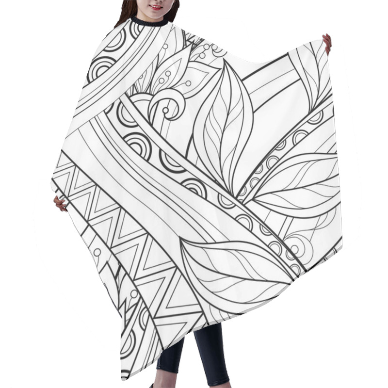 Personality  Seamless  Abstract Floral Pattern Hair Cutting Cape