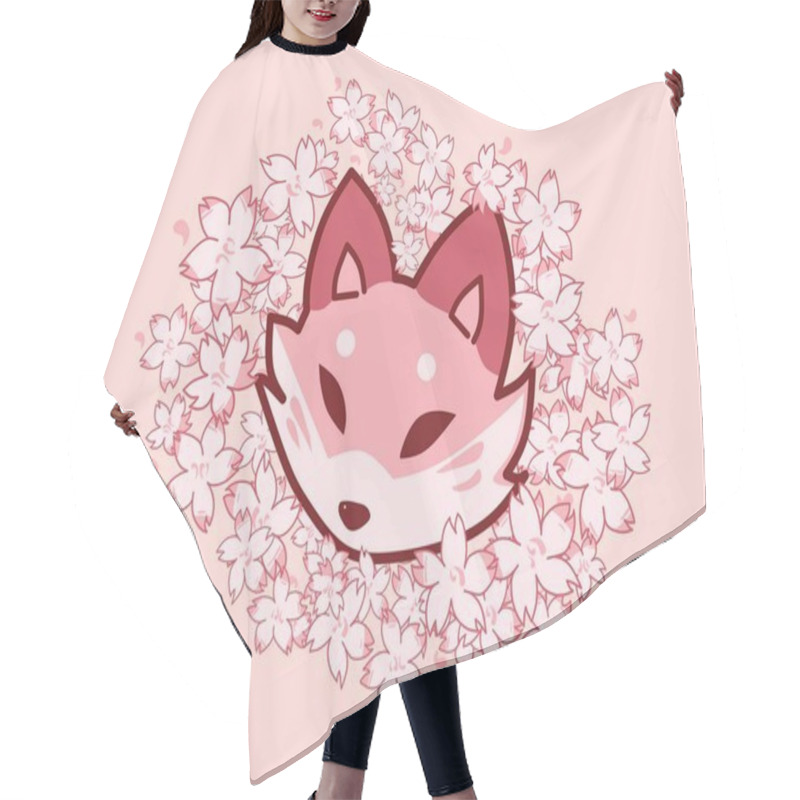 Personality  Fox Head Illustration With Japanese Tattoo Art Background Hair Cutting Cape