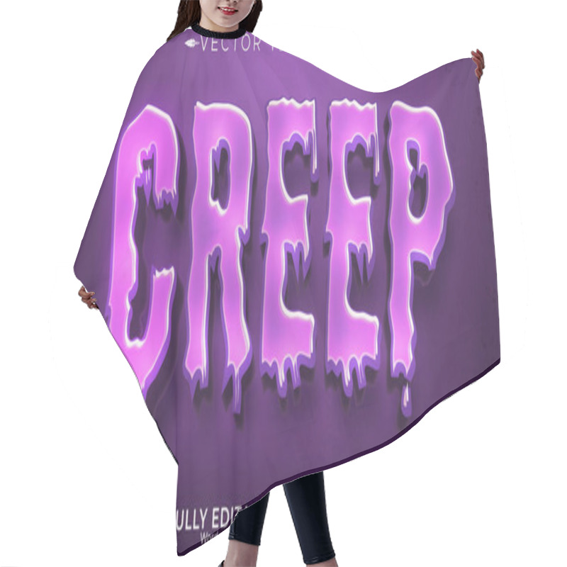 Personality  Creep Text Effect, Editable Horror And Scary Text Style Hair Cutting Cape