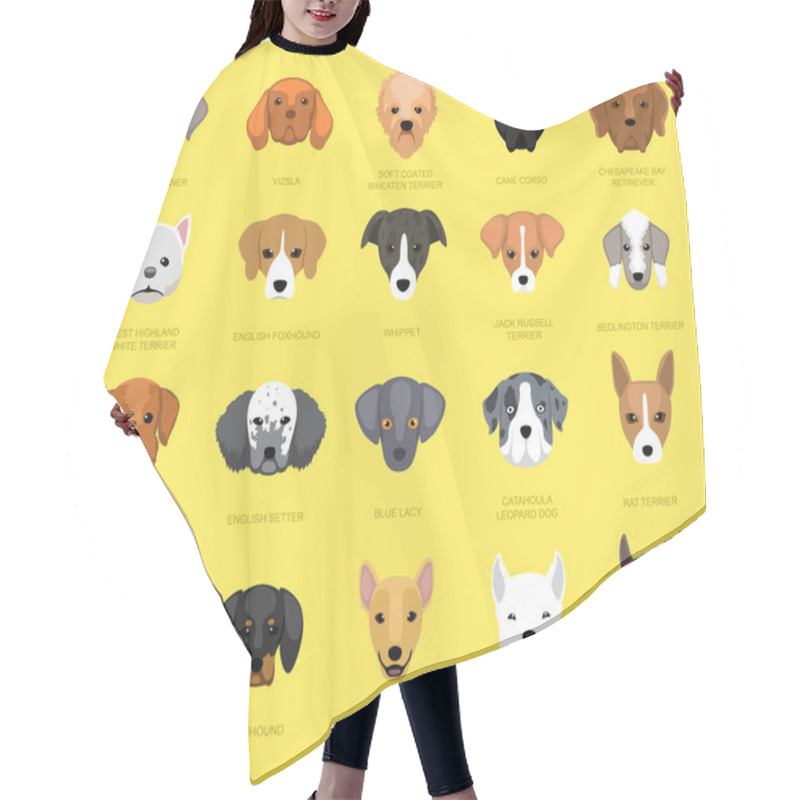 Personality  Dog Faces Icon Cartoon 4 Hair Cutting Cape