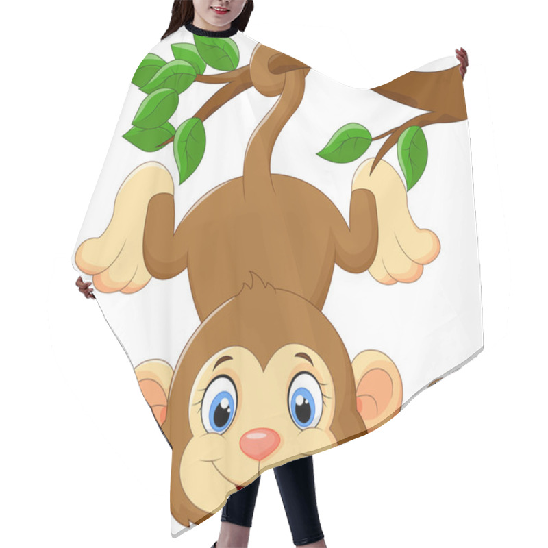 Personality  Cartoon Funny Monkey On A Tree Hair Cutting Cape