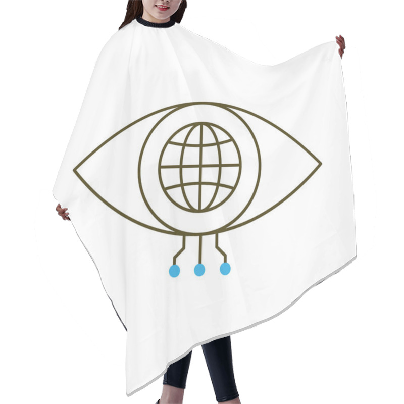 Personality  Global AI Visual Eye For Pattern Detection Vector Icon Design, Detection, Visual Systems, Digital Vision, Automation Hair Cutting Cape