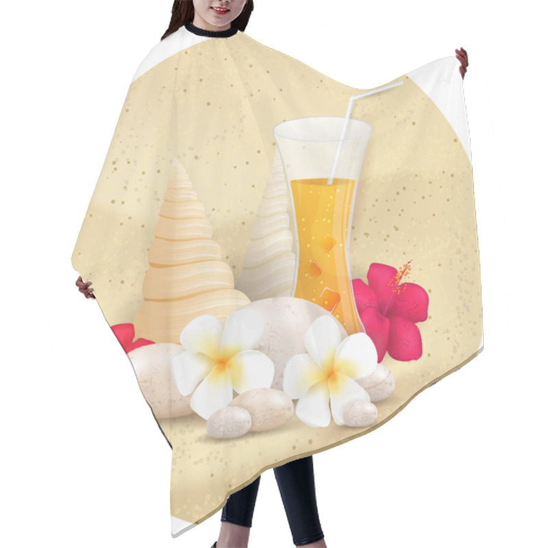 Personality  Summer Round Banner With Juice Hair Cutting Cape