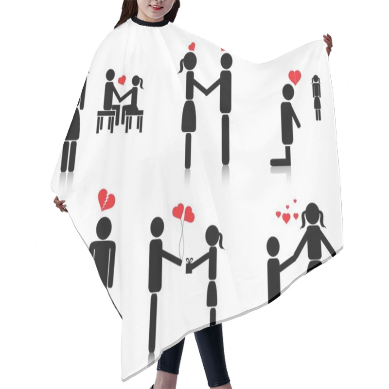 Personality  Romantic Couple Silhouette Hair Cutting Cape