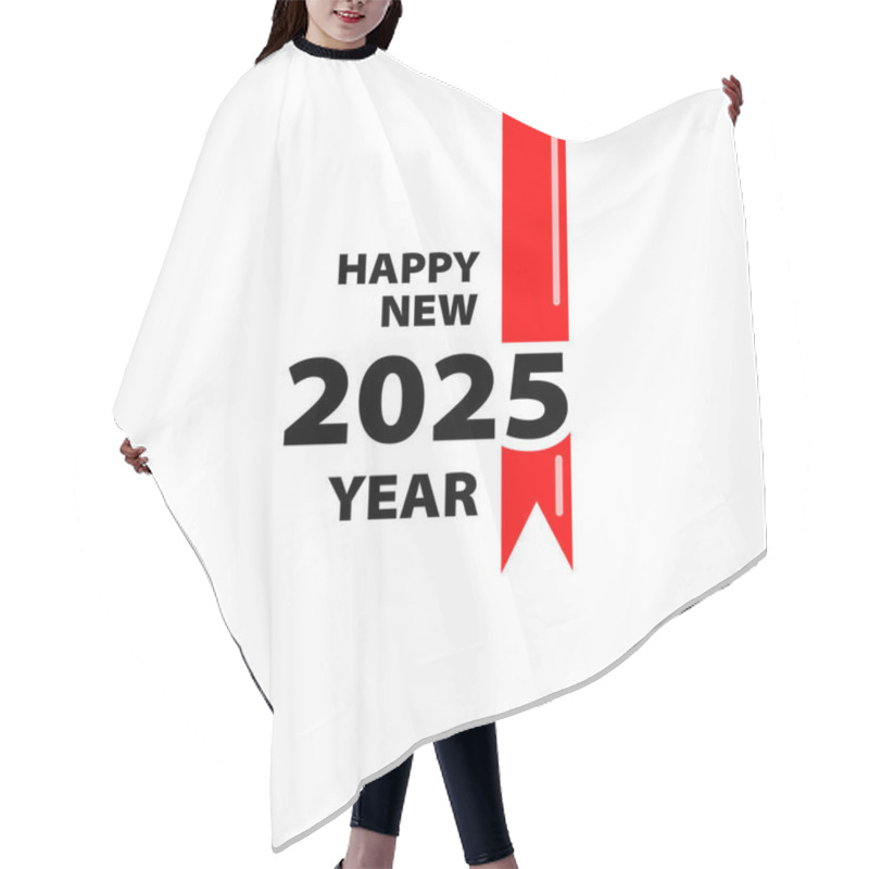 Personality  2025 Abstract Happy New Year Poster, Background. Vector Hair Cutting Cape