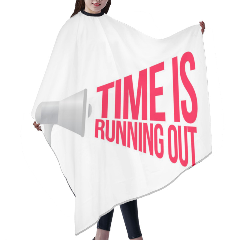 Personality  Time Is Running Out Loudspeaker Text Message Hair Cutting Cape