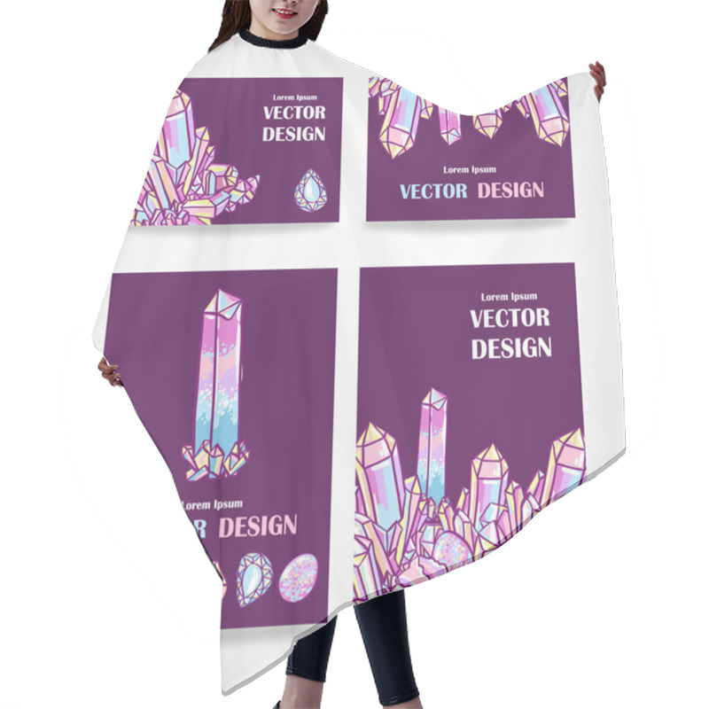 Personality  Banners And Business Cards With Crystals Hair Cutting Cape