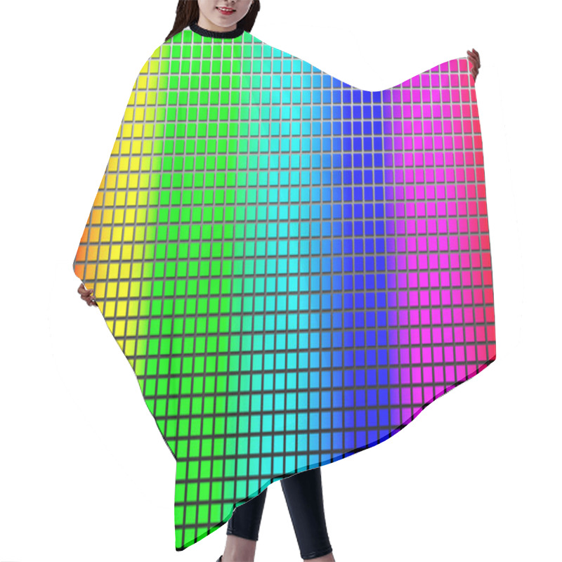 Personality  Rainbow Squares Hair Cutting Cape