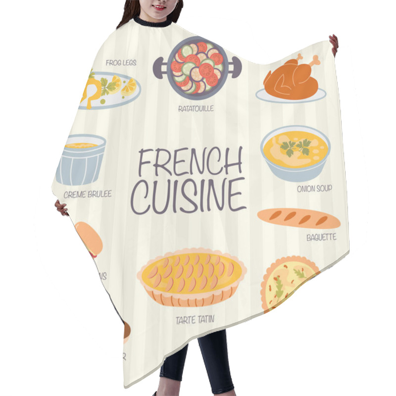 Personality  Collection Hand Drawn French Cuisine  Hair Cutting Cape