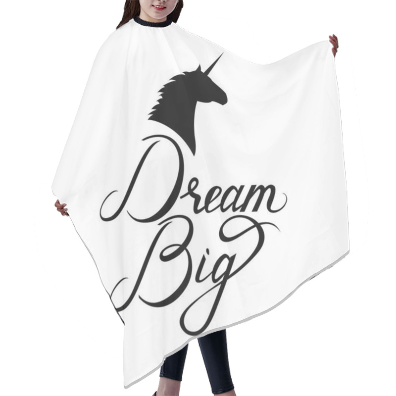 Personality  Unicorn Head Silhouette With Text Hair Cutting Cape