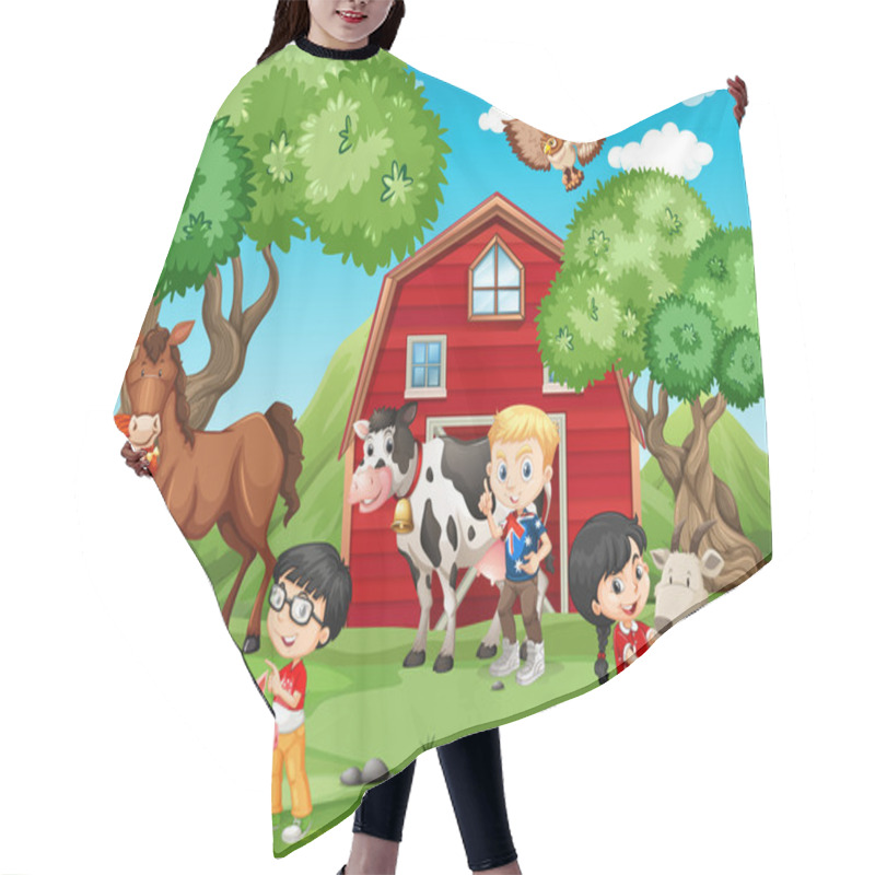 Personality  Children And Farm Animals Hair Cutting Cape