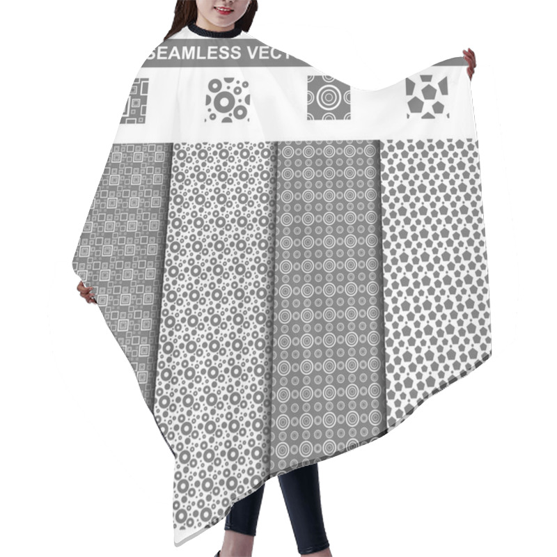 Personality  Beautiful Geometric Seamless Patterns Set Hair Cutting Cape