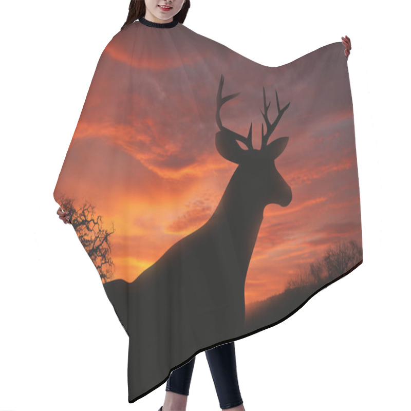 Personality  Deer On Sunset Hair Cutting Cape