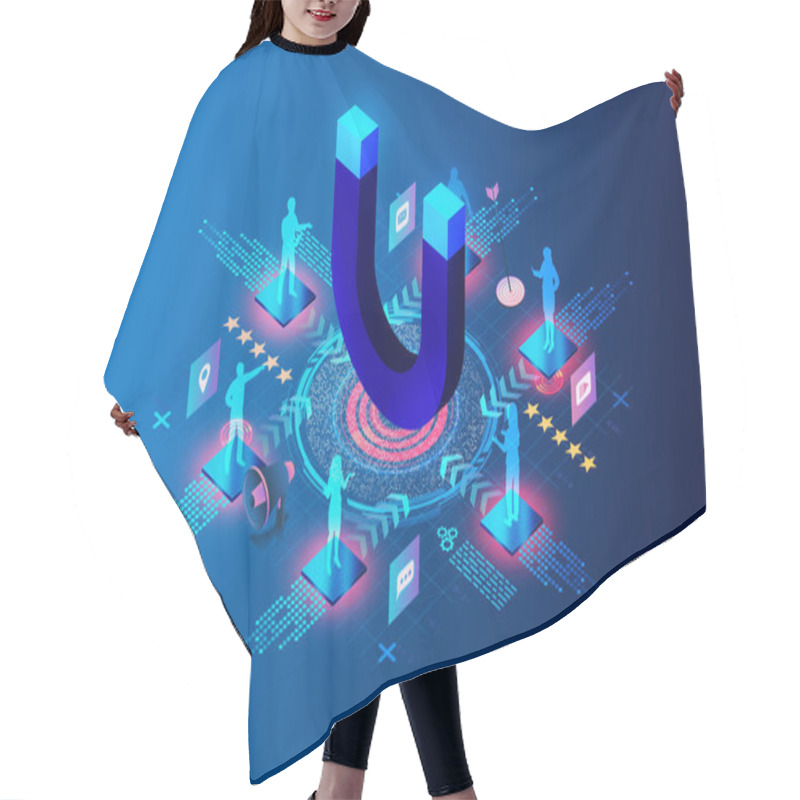 Personality  Inbound Marketing Concept - Content Marketing - Marketing Strategy Focused On Attracting Leads And Customers With Tailored Content And Experiences Instead Of Overtly Pushing Products Or Services - 3D Illustration Hair Cutting Cape