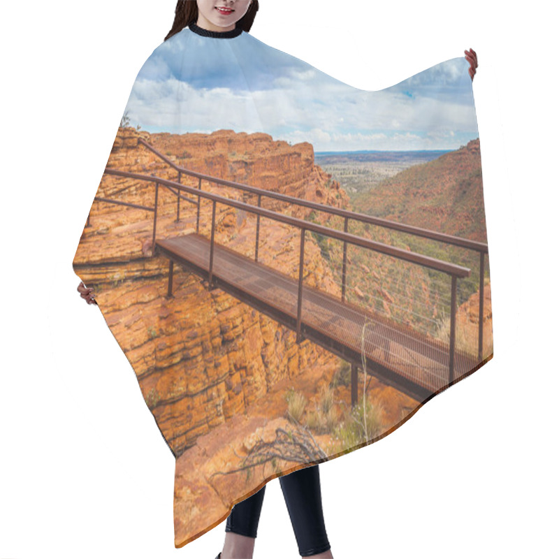 Personality  Cotteril's Bridge Crosses A Deep Crevice Providing Access To Spectacular Views From The North Wall, Kings Canyon, Northern Territory, Australia Hair Cutting Cape