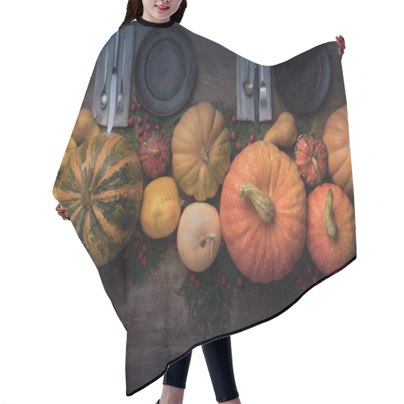 Personality  Autumnal Vegetables On Table  Hair Cutting Cape