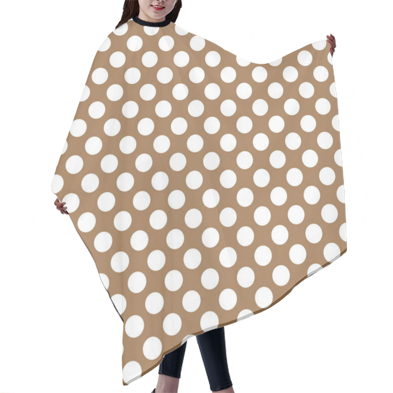 Personality  White Polka Dots Pattern On Brown Background Hair Cutting Cape