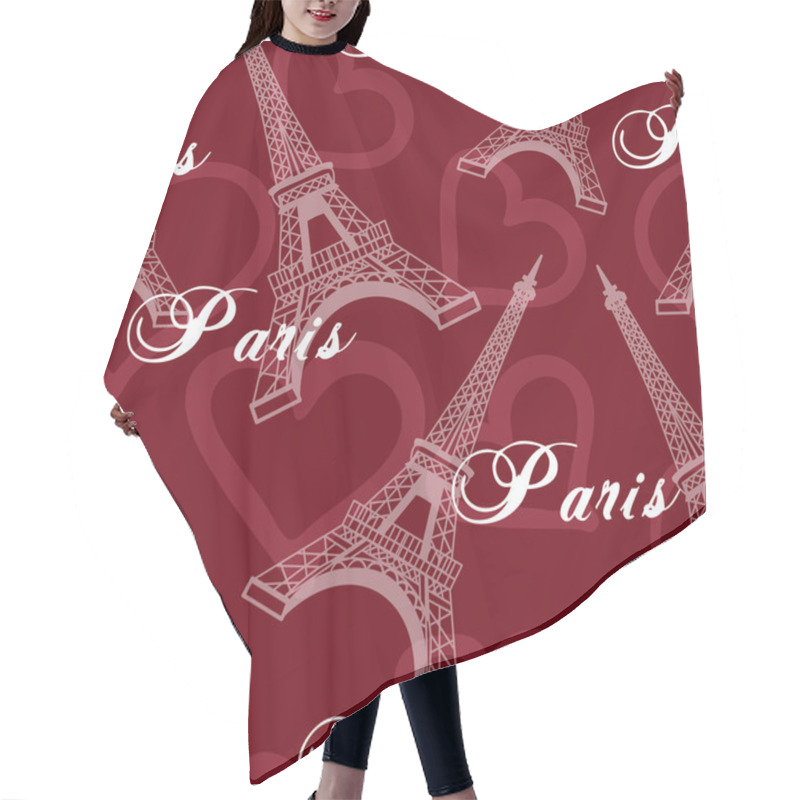 Personality  Seamless Eiffel Tower Background Pattern Hair Cutting Cape