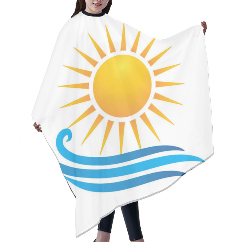 Personality  Sun And Waves Logo Hair Cutting Cape