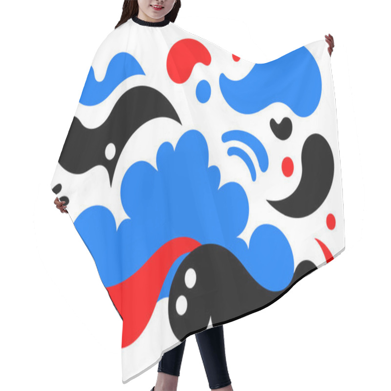 Personality  Vibrant Blue Abstract Waves And Clouds Background Design Hair Cutting Cape