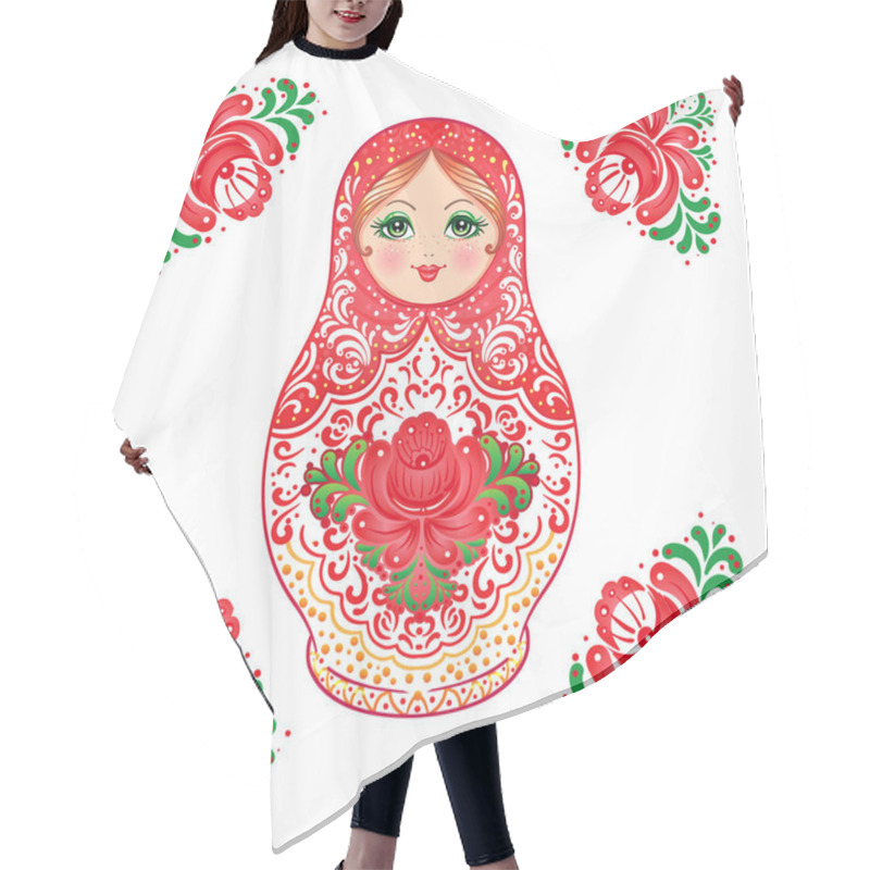 Personality  Matryoshka Traditional Russian Doll  Hair Cutting Cape