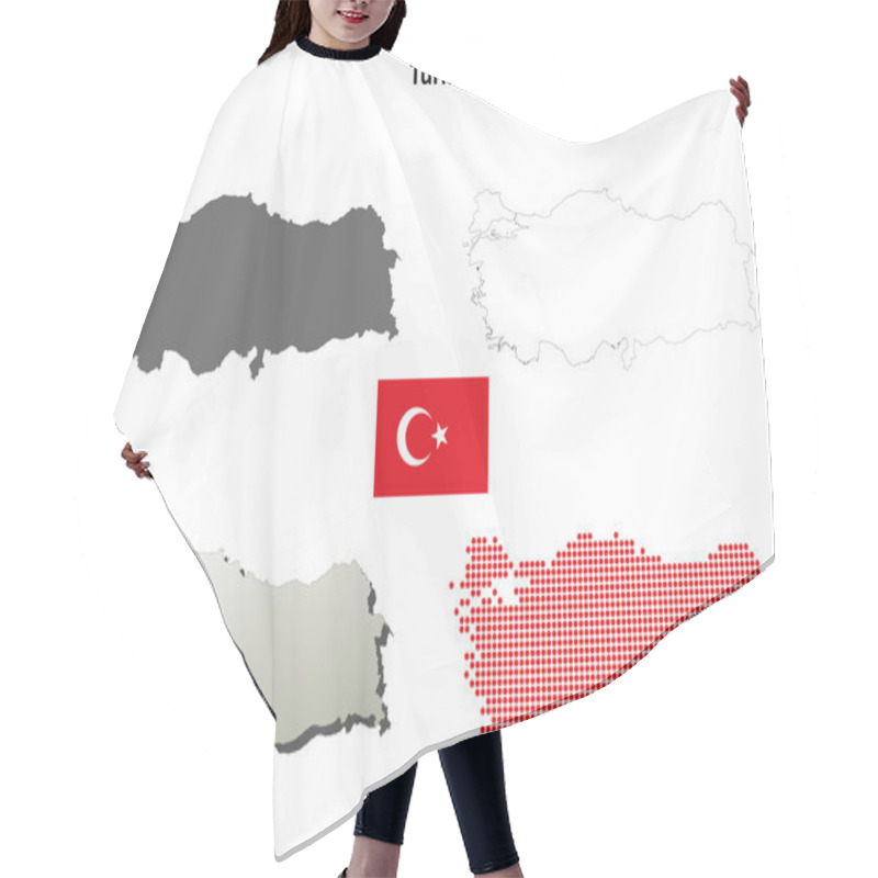 Personality  Turkey Outline Map Set Hair Cutting Cape