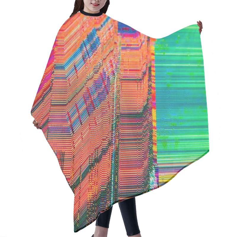 Personality  Abstract Glitch Background Hair Cutting Cape