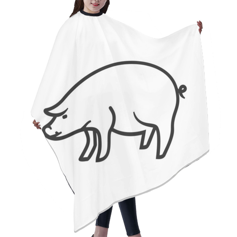 Personality  Pig Icon Hair Cutting Cape