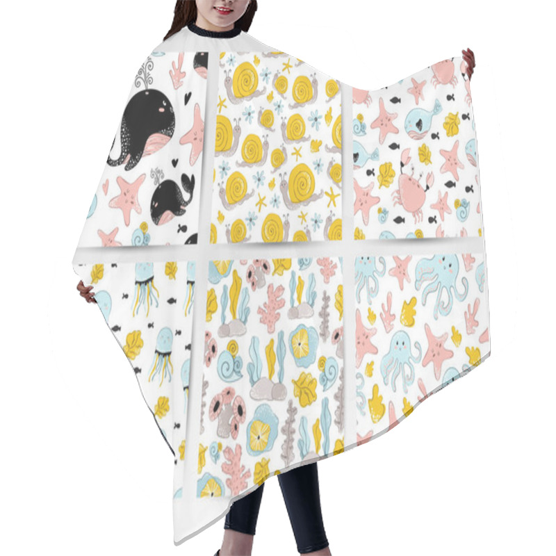 Personality  Vector Sea Animals Hair Cutting Cape