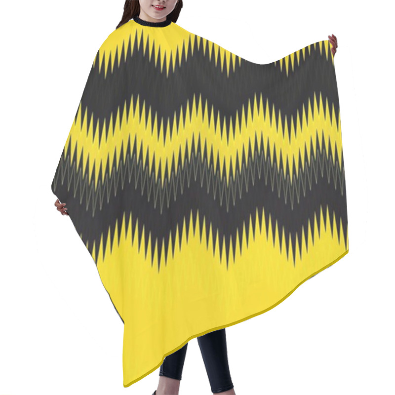 Personality  Yellow Chevron Zigzag Pattern Background. Abstract Golden. Hair Cutting Cape