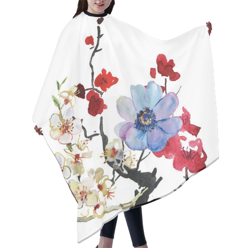 Personality  Flowers Garland Hair Cutting Cape