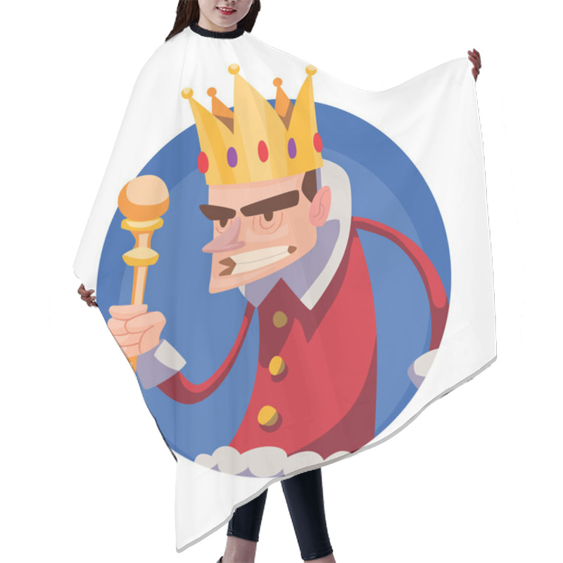 Personality  Round Frame, Funny Evil Little King With Brown Hair Hair Cutting Cape