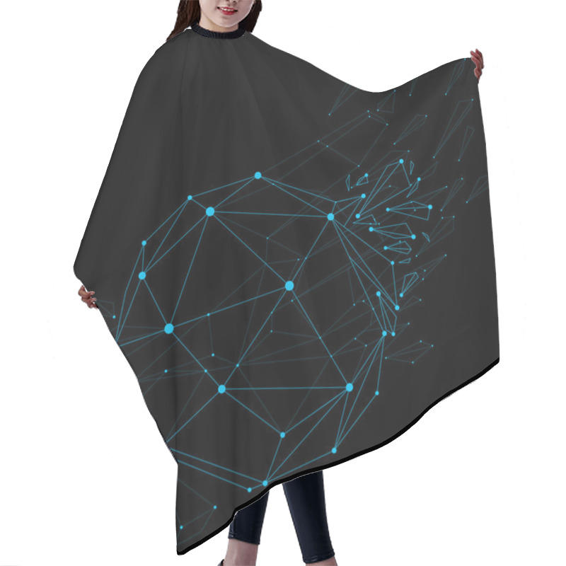 Personality  3d Vector Wireframe Object Hair Cutting Cape