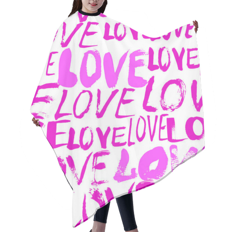 Personality  Pattern With Hand Painted Words Love Hair Cutting Cape