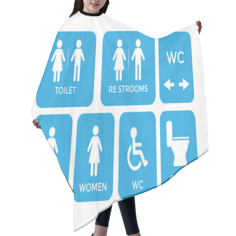 Personality  Toilet Signs. Set Toilet Signs On White Background.No Smoking.Vector Illustration For Design And Print Stock Illustration Hair Cutting Cape