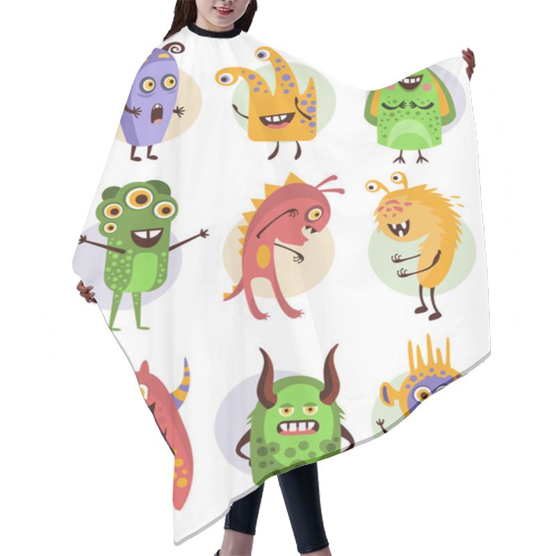 Personality  Colourful Emotional Cartoon Monsters, Vector Illustration Collection Hair Cutting Cape