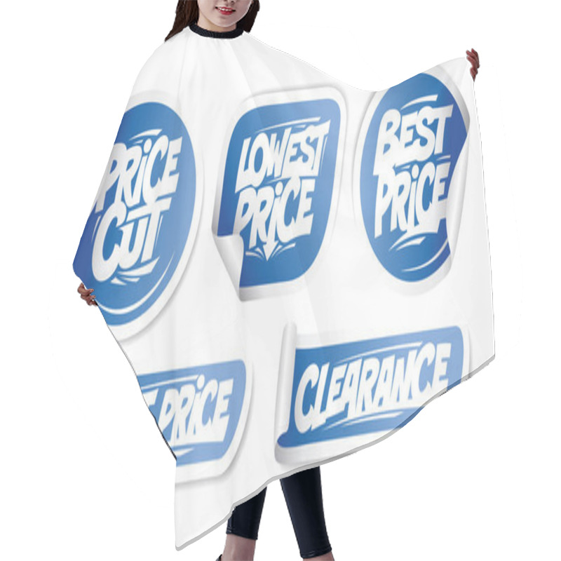 Personality  Price Cut, Lowest Price, Best Price, Clearance - Vector Stickers Set Collection Hair Cutting Cape