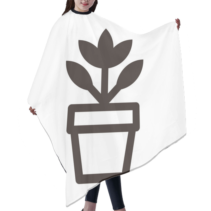 Personality  Flower In Pot Icon Hair Cutting Cape