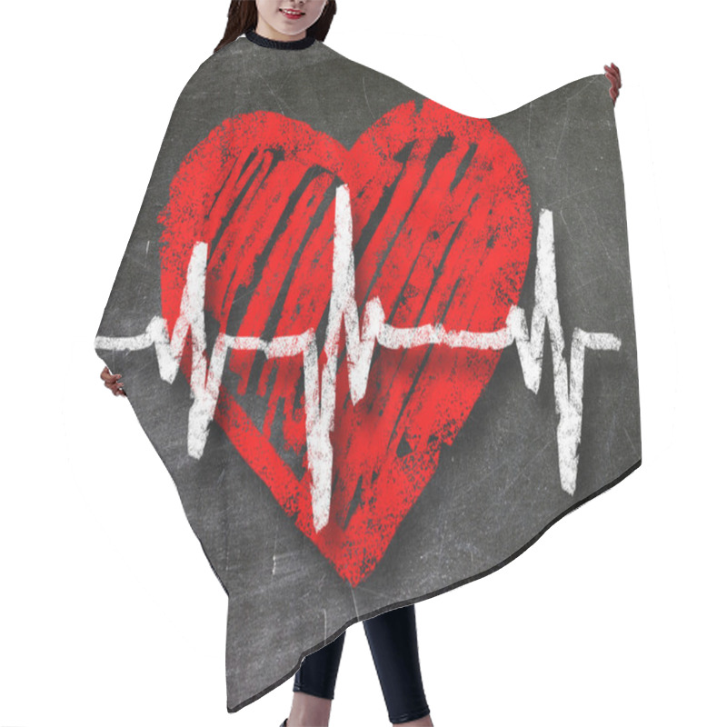 Personality  Heartbeat Character And Design, Love Heart On A Chalkboard Hair Cutting Cape