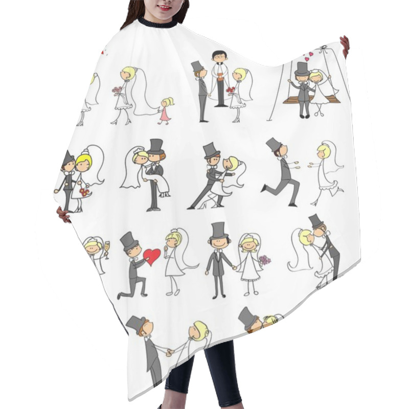 Personality  Cartoon Wedding Pictures Hair Cutting Cape