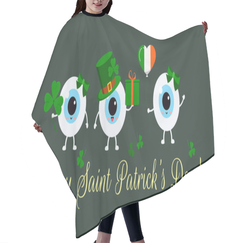 Personality  St Patrick Cute Eyes On Greetin Card. Hair Cutting Cape