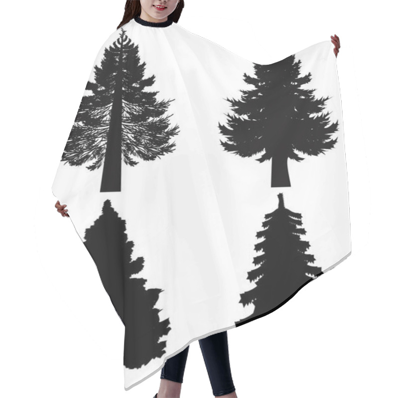 Personality  Fir Tree Silhouette Hair Cutting Cape