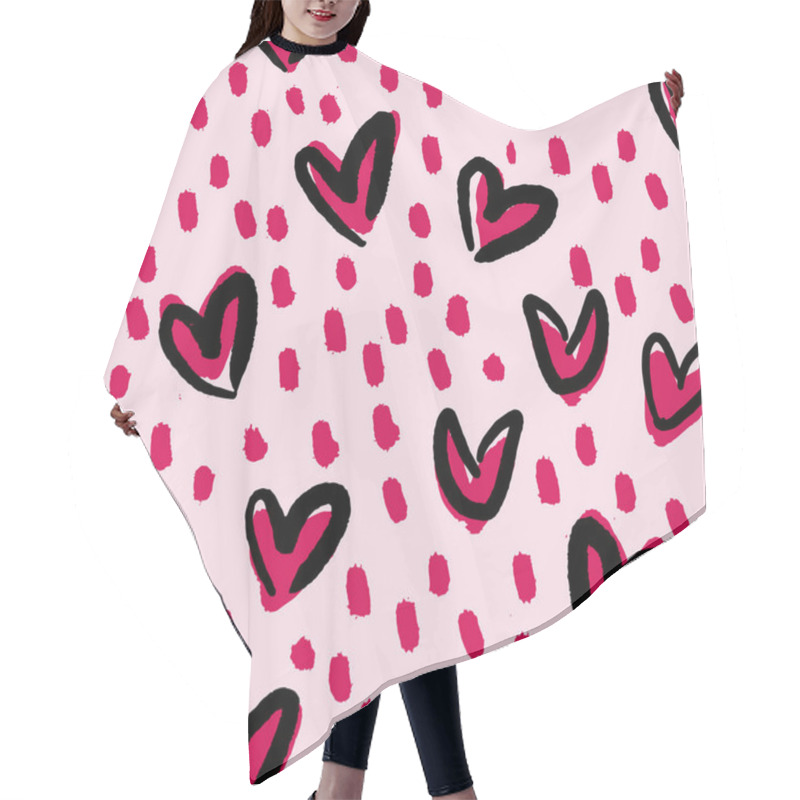 Personality  Valentine Love Heart Seamless Pattern Hair Cutting Cape