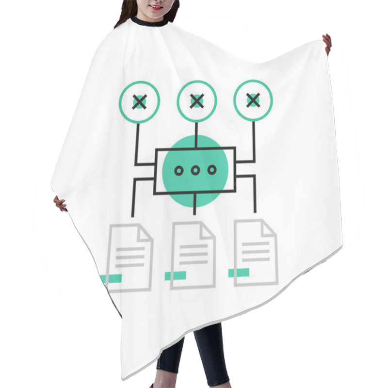 Personality  Icon Of Algorithm Process Hair Cutting Cape