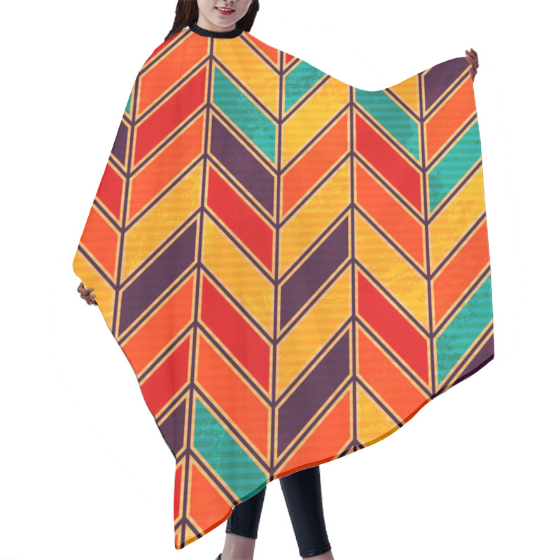 Personality  Retro Zigzag. Seamless Pattern. Hair Cutting Cape