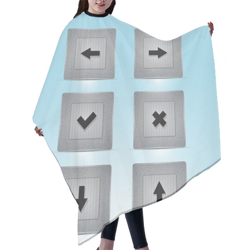 Personality  Vector Web Buttons With Navigations Icon Hair Cutting Cape