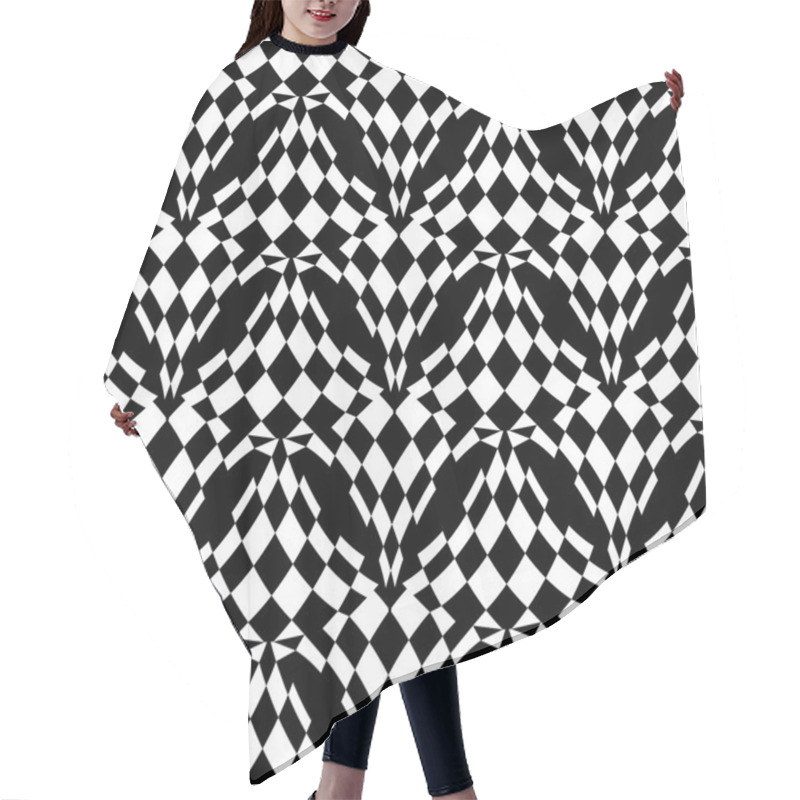 Personality  Black And White Abstract Background. Hair Cutting Cape