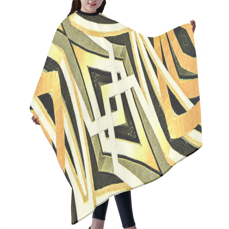 Personality  Geometric Abstract Tribal Style Desing Hair Cutting Cape