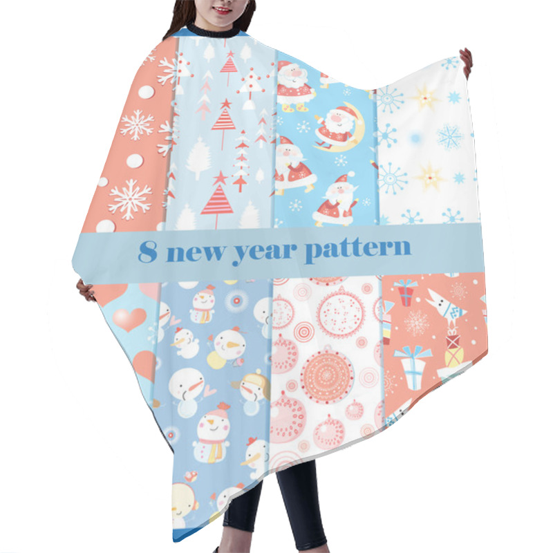 Personality  Set Of Patterns For The New Year Hair Cutting Cape